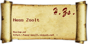 Hess Zsolt névjegykártya
